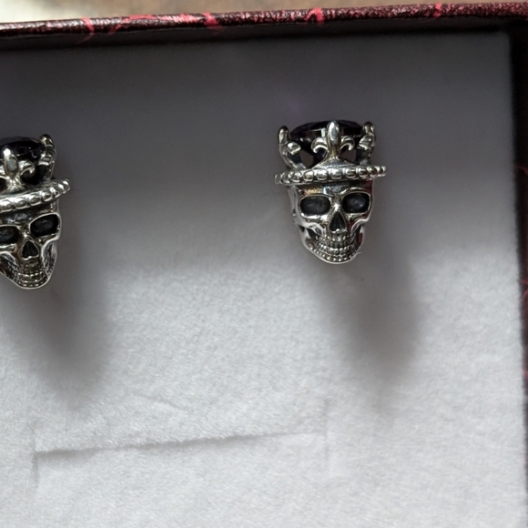 🆕 Sterling Silver Skull Earrings - Picture 8 of 10